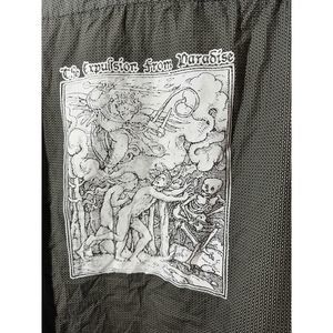 Merona Printed Punk Goth Silk Screened Button Down Unisex Large